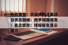 风云突变！华盛顿奇才集结日状态回暖；西甲版图或变；悬念犹存；球探报告显示潜力的简单介绍-kaiyun