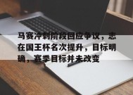 关于马赛冲刺阶段回应争议，志在国王杯名次提升，目标明确，赛季目标并未改变的信息-开云